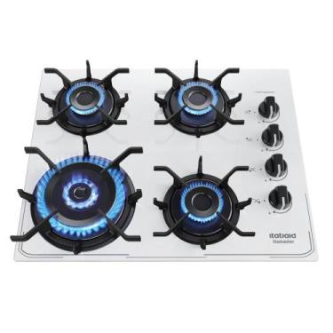 Imagem de Fogão Cooktop 4 Bocas Branco a Gás Itamaster Itatiaia 127/220v Tripla 