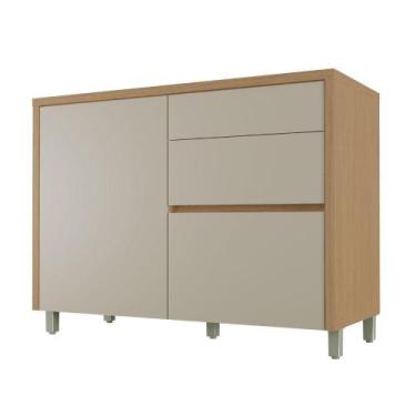 Imagem de Balcão Cozinha 1 Porta 3 Gavetas Com Tampo 120cm Condessa Nesher Carva