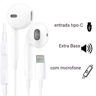 Imagem de Fone de Ouvido In Ear com Microfone Controle de Volume Cabo Resistente