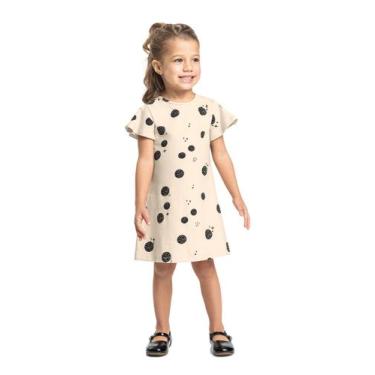 Imagem de Vestido de Bolinhas Infantil Cotton Bee Loop, Bege