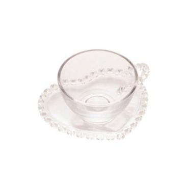 Imagem de Xícaras para Chá com Pires de Cristal Coração 170ml - Lyor