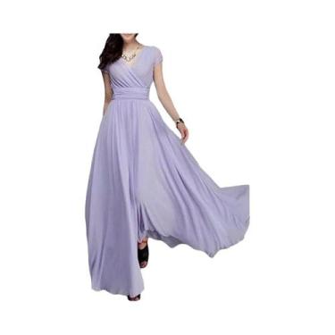 Imagem de Vestido De Praia Sexy Boho Para Mulheres, Manga Curta, Decote Em V Pro