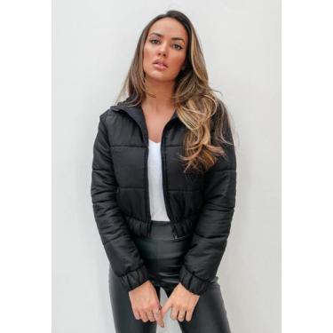 Imagem de Jaqueta Puffer Bobojaco Feminina Curta Forrada Preta - CHARME DE MOÇA,