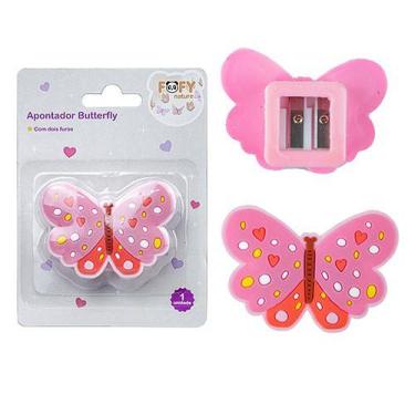 Imagem de Apontador 2 Furos Butterfly Escolar com Depósito - Fofy