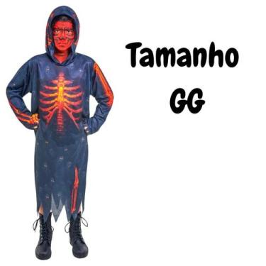 Imagem de Fantasia Halloween Infantil Esqueleto Flamejante Festa - ANJO FANTASIA