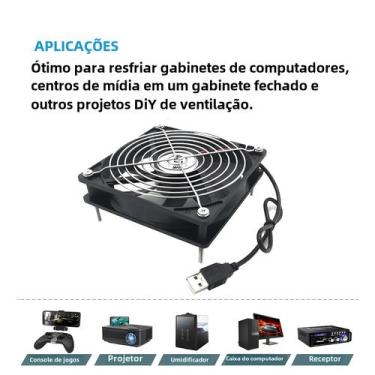 Imagem de Mini-Ventilador USB para Receptor, DVR, Xbox, TV Box e Roteador - 80x8
