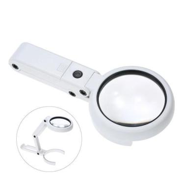 Imagem de Lupa Com 8 Leds Dobrável 5x E 11x Com Cabo Usb 2 Em 1 - OKSN
