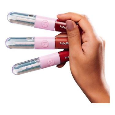 Imagem de Batom liquido duo d03 hbf5683 rubyrose - RUBY ROSE