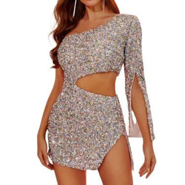 Imagem de N-A2501-Vestido Curto Festa Noivas Balada Sexy Paetê Brilho Luxo - Xum