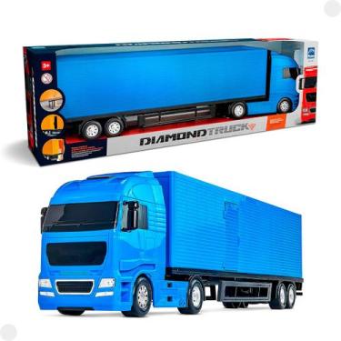 Imagem de Brinquedo Infantil Caminhão Baú 67cm Diamond Truck Azul 1330 - Roma - 