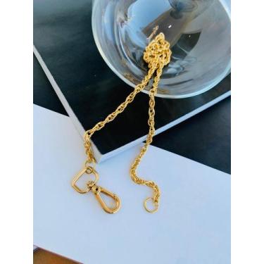 Imagem de Colares banhado a Ouro Maxi elos com Mosquetão fecho frontal - Dondoca