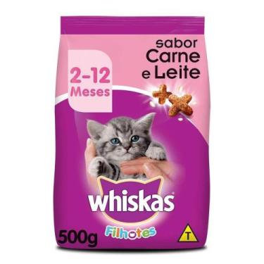 Imagem de Ração Whiskas Para Gatos Filhotes Sabor Carne e Leite