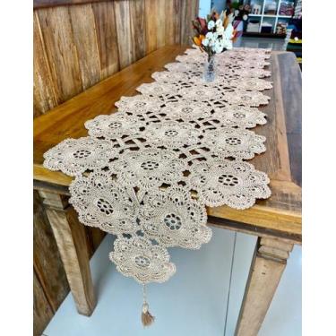 Imagem de Caminho De Mesa 2,10mx45cm Extra Trançado Liso Crochê - Maria Croche V