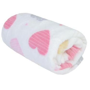 Imagem de Cobertor Bebê Laço Bebê Luxo 90x110 cm Hearts Branco - 71544