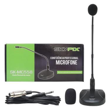 Imagem de Microfone Gooseneck Com Haste Flexível 45cm SKMC558 Skypix Para Púlpit