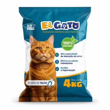 Imagem de Areia Higienica El Gato Talco 4kg Alta Absorção 100% Natural - Sete Vi