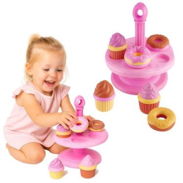Imagem de Porta Bolo Doces Cozinha Infantil Brinquedo Menina Colorido - Zuca Toy