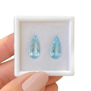 Imagem de Água Marinha Lágrima Par 6,50ct - SP GEMAS