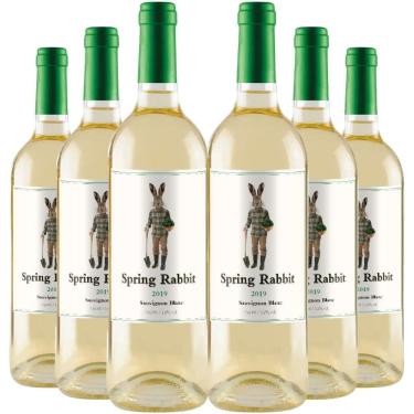 Imagem de Kit 6 Garrafas 750ml Vinho Branco Spring Rabbit Sauvignon Blanc 750ml