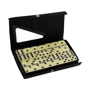 Imagem de Jogo de Dominó com Estojo 28 Peças 9mm Compacto Portátil Preto Western