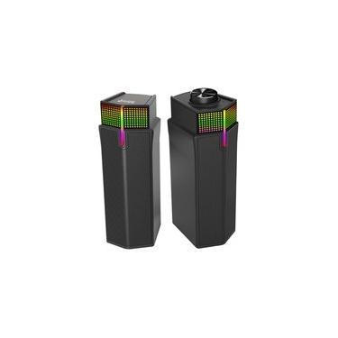 Imagem de Caixa de Som Gamer Rise Mode Laser S2, RGB Rainbow, Bluetooth e P2 3.5mm, 5Wx2, Preto - RM-SPL-02-RGB