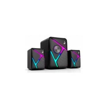 Imagem de Caixa de Som Gamer 2.1 Rise Mode Nebula Sound 01, 11W, RGB, Com Subwoofer, USB e P2, Preto - RM-SPNE-01-RGB