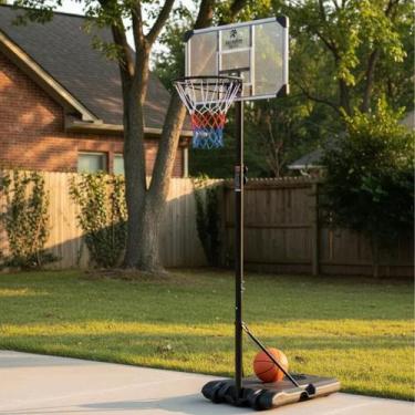 Imagem de Tabela De Basquete Transparente Ajustável 1,79 à 2,13m - Yeladim