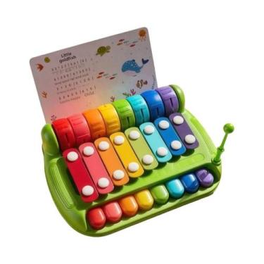 Imagem de Brinquedo para Bebê Piano 2 em 1 com Oito Notas, Instrumento Musical p