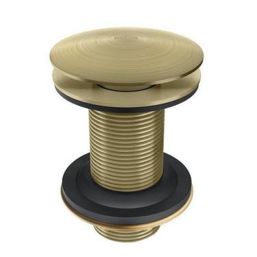 Imagem de Válvula Escoamento Lavatório Click Clack Ouro Escovado Docol