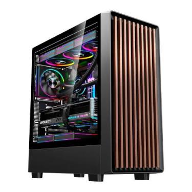 Imagem de Gabinete Gamer Liketec Oak Wood, E-ATX, Painel Frontal com Detalhes em