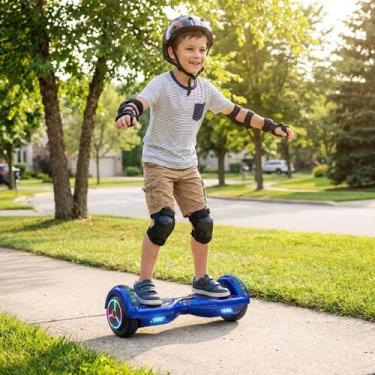 Imagem de Hoverboard Skate Elétrico 2 Rodas Mobilidade Urbana Lazer Azul Escuro 
