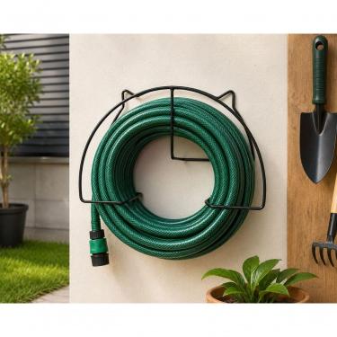 Imagem de Suporte para Mangueira de Jardim Organizador de Parede Resistente e Durável com Instalação Prática Bivolt