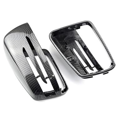 Imagem de Tampas do espelho lateral retrovisor com padrão de fibra de carbono, adequadas para Mercedes W176 W246 W204 W212 W221 C117 X204 X156