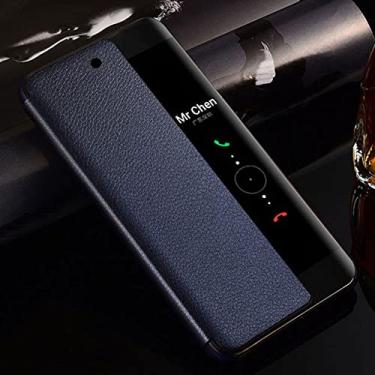 Imagem de Capa de telefone de couro com tampa articulada para Huawei P30 P40 Pro P20 Mate 20 Lite X 10 P10 Plus Mate20 Mate10 P 30 P30pro P20pro Mate20pro, Azul Escuro, para P20