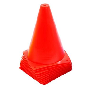 Imagem de Cones de trânsito de plástico elétrico de 17,78 cm para uso externo/interno – Pacote com 10, Vermelho, 10 Pieces