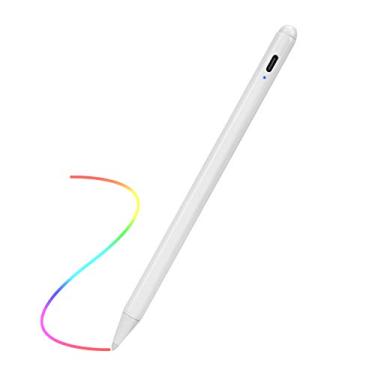Imagem de Caneta Stylus para iPad 6ª/7ª/8ª/9ª/10ª geração com rejeição de palma, recarregável tipo C, ponta fina de 1,5 mm, compatível com Apple Pencil 2ª geração para iPad 6ª/7ª/8ª/9ª/10ª geração, branco