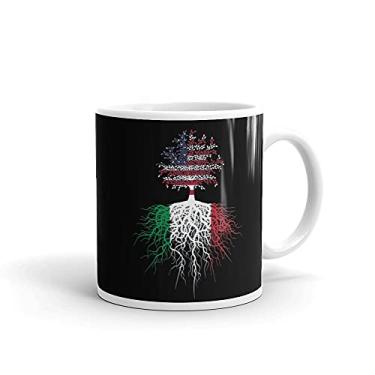 Imagem de American Grown With Italian Roots Camiseta com bandeira italiana e bandeira americana