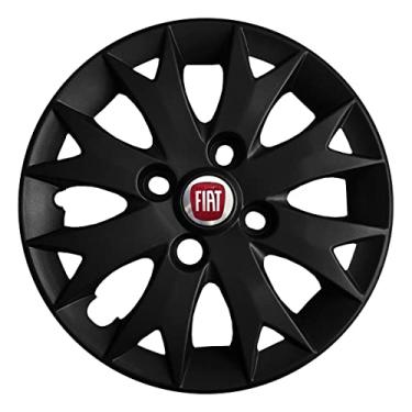Imagem de 4x Calota Fiat Palio Aro 13 Preto Emblema Original 158cb