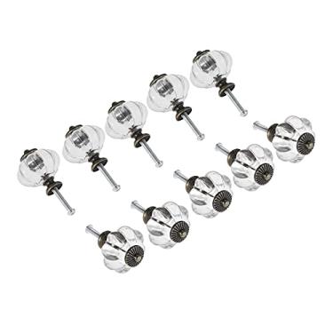 Imagem de 20 pcs-1pc Botão de abóbora transparente acrílico + liga alça clara puxa gaveta de armário decoração vestido de cozinha roupas w/parafusos YYDFPIIA (Color : 10pcs)