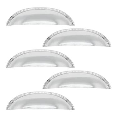 Imagem de 5 Puxador Armário Colonial Meia Lua Concha Bronze Ouro Velho (Cromado)