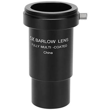 Imagem de Lente Barlow 5X, adaptador de lente Barlow de metal preto para telescópio de 1,25 polegadas, lente de passo de rosca M42 x 0,75 mm, para fotografia astronômica - totalmente revestido