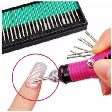 Imagem de Kit 30 Brocas Lixa Elétrica p/ Pedras, Plásticos e Cerâmica