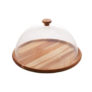 Imagem de BOLEIRA MADEIRA TECA C/TAMPA ACRÍLICO 33x18cm