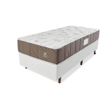 Imagem de Cama Box Solteirão Colchão Molas Ensacadas + Box Microfibra Marrom Bf Colchões 97x203x57cm