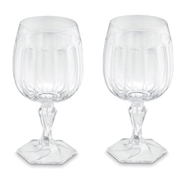 Imagem de Kit 2 Taça Plástica Para Água Suco Chá Gin Festa 350ml Samba Transparente - Uz