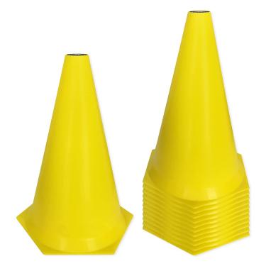 Imagem de Cone de Marcação de Plástico Muvin – 24cm – Kit com 12 - Treino Funcional – Agilidade – Treinamento – Circuitos – Desempenho – Fortalecimento - Resistente – Futebol – Basquete – Voleibol – Handebol