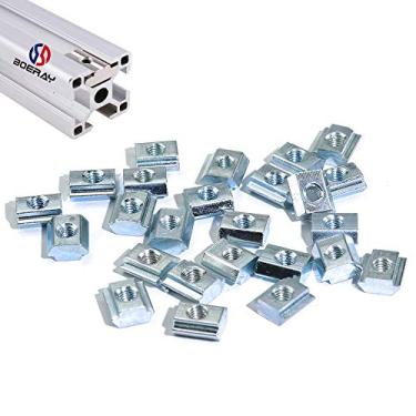 Imagem de Boeray 50 peças deslizante em T Nut Tee porca deslizante para extrusão de alumínio com perfil 2020 Sereis Slot 6 mm, 20-M5 50pcs, Silver