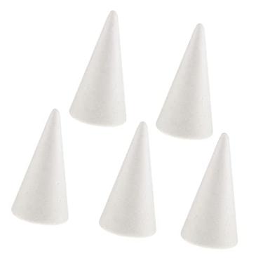 Imagem de Dovewill 5 peças de decoração de isopor de espuma de poliestireno branco em formato de cone branco