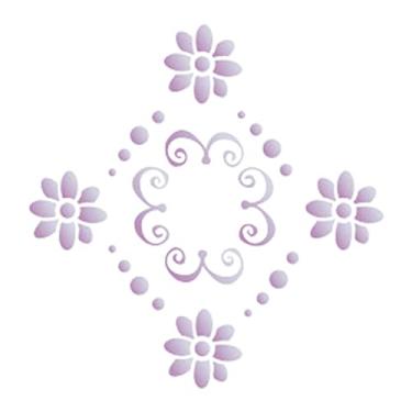 Imagem de Stencil de Plástico para Pintura OPA 10 x 10 cm - 499 Medalhão Flôr
