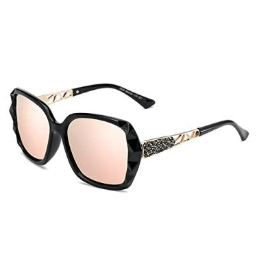 Imagem de Óculos de sol grandes femininos polarizados quadrados óculos de sol para motorista Black Diamond feminino óculos de sol gafas de sol mujer, C2 preto rosa, grandes